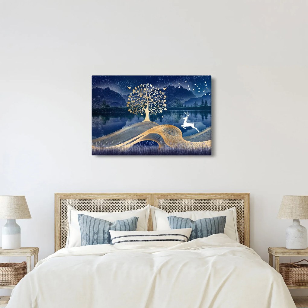 Tablou - Cerbi în luna plină (90x60 cm)