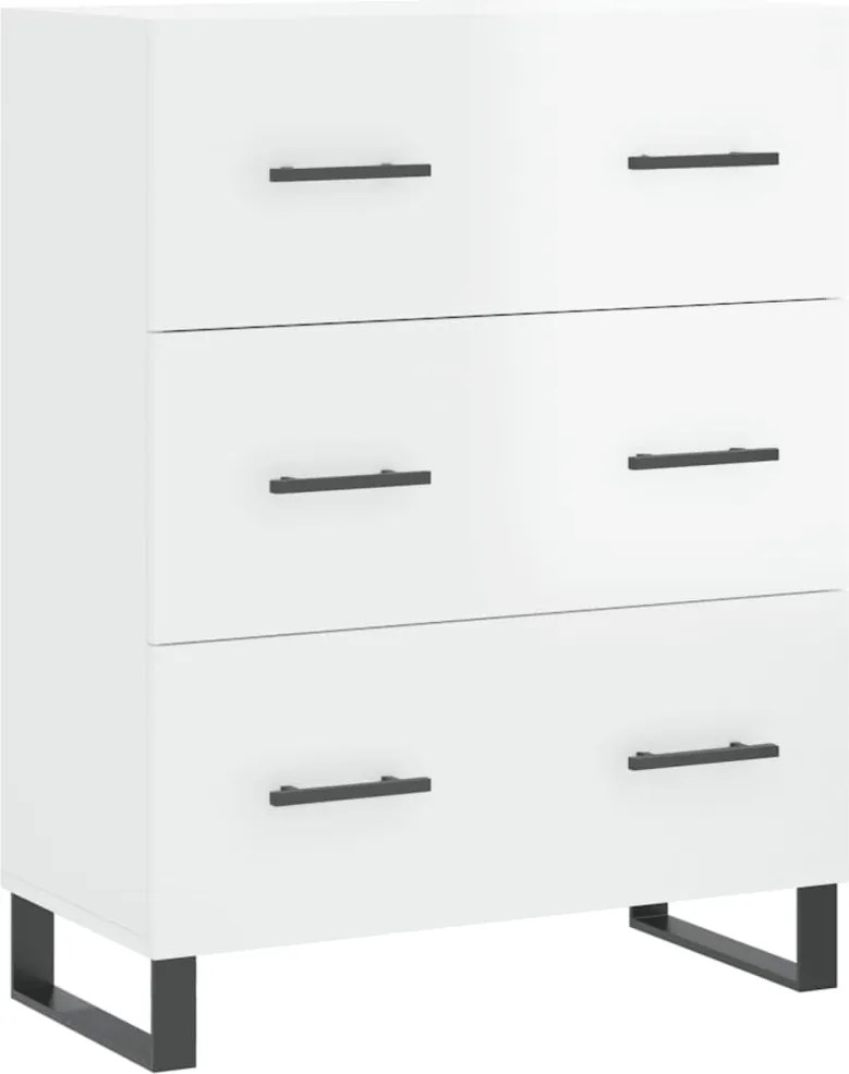 vidaXL Servantă, alb extralucios, 69,5x34x90 cm, lemn compozit