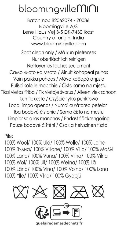 Covor pentru copii bej/chihlimbar din lână ø110 cm Sun – Bloomingville Mini