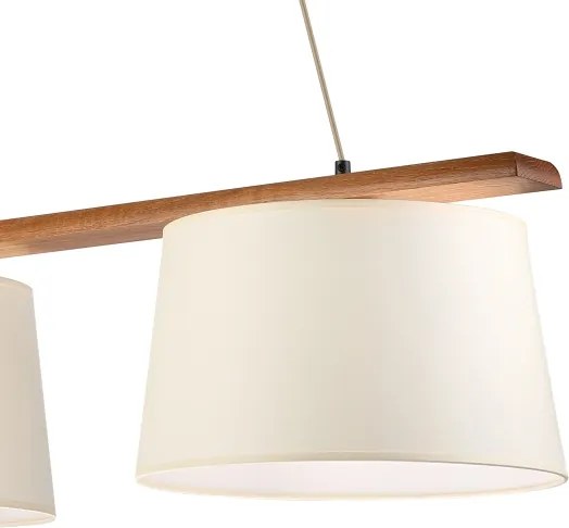 Lampă suspendată pe cablu AIDA 2xE27/15W/230V Ø 35 cm stejar/crem
