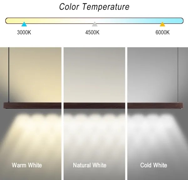 Immax NEO 07302L-LED MADEIRA, lustră suspendată pe cablu, reglabilă, 44W/230V, Wi‑Fi Tuya, 202 cm, finisaj nuc