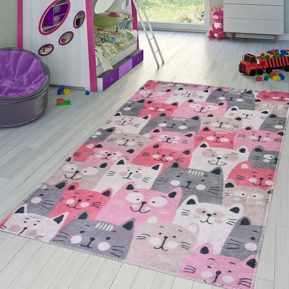 Covor pentru copii roz 120x180 cm Silly Cats – Vitaus