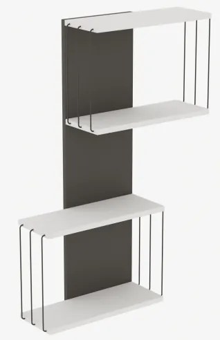 Etajeră de perete DESTAN 96x65 cm alb/antracit