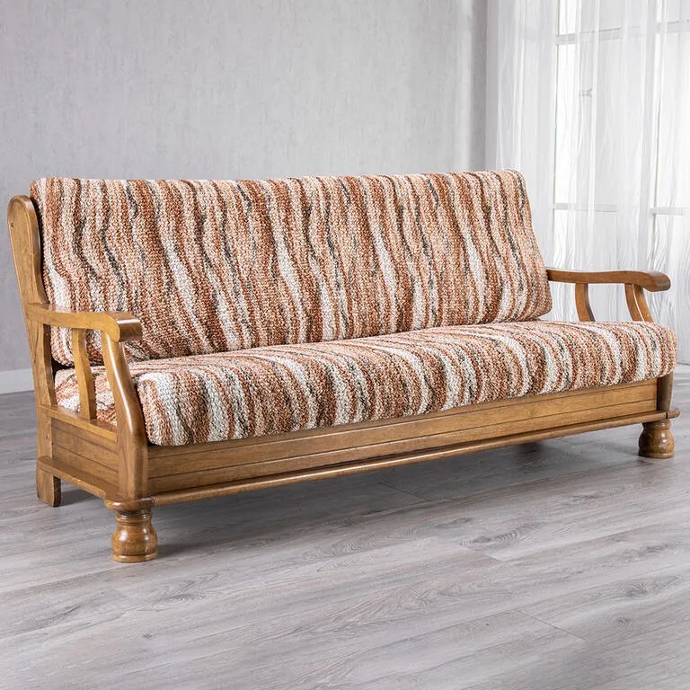 Huse bielastice OCEANO NOU cărămizii 3fotoliu cu manere de lemn (l. 150 - 200 cm)