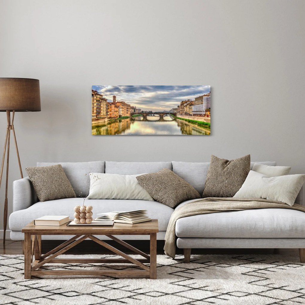 Tablou orașului cu râu (120x50 cm)