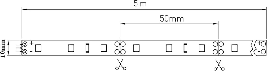 Bandă LED Flash GTV pentru mobilier, lumină rece, 120 LED m, 1350 lm m, 21 W m, 24V, IP20, 5 m Alb rece, 21 W/m, 24 V, LED Flash, 1350 lm/m, 10 mm