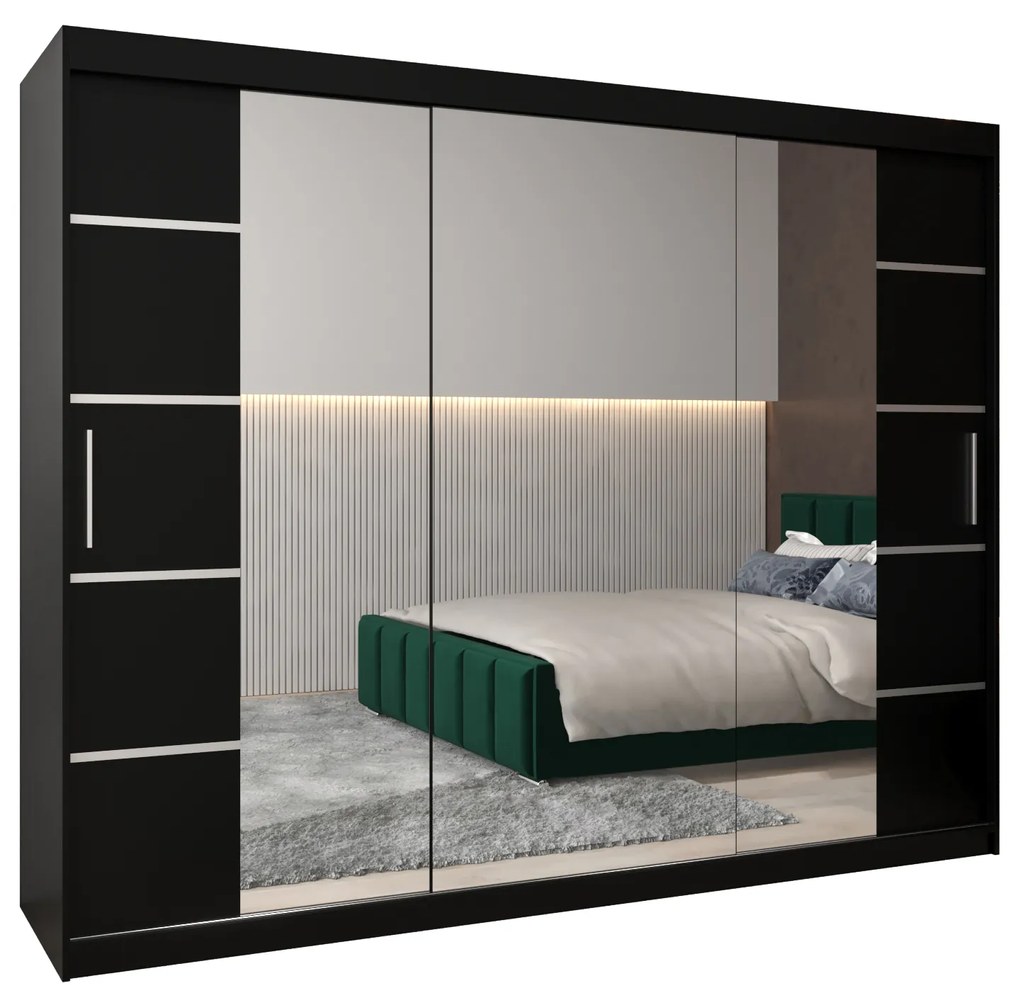 Dulap de haine 250 cm Verika 4 250 (negru). 1064325