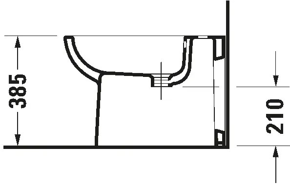 Duravit 22411000002 - Bideu de podea D-CODE 35,5x52,5 cm ceramică/alb lucios