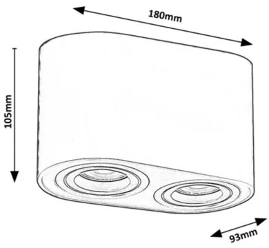 Spot KOBALD 2xGU10/42W/230V alb Rabalux 2052