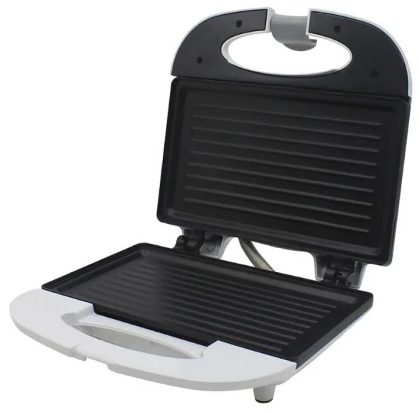 Resigilat: Sandwich maker Rosberg R51442A, 800W, Placi tip grill, Alb