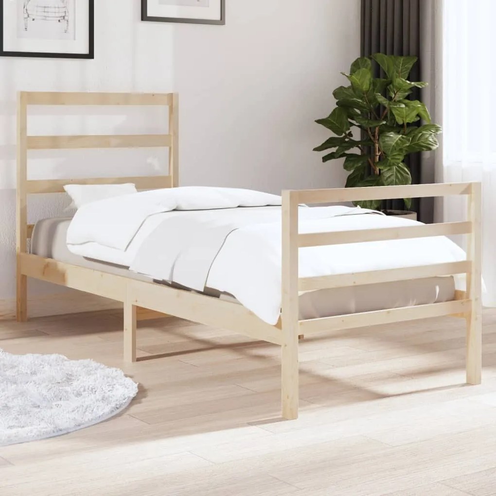 3103678 vidaXL Cadru de pat single, 90x190 cm, lemn masiv de pin