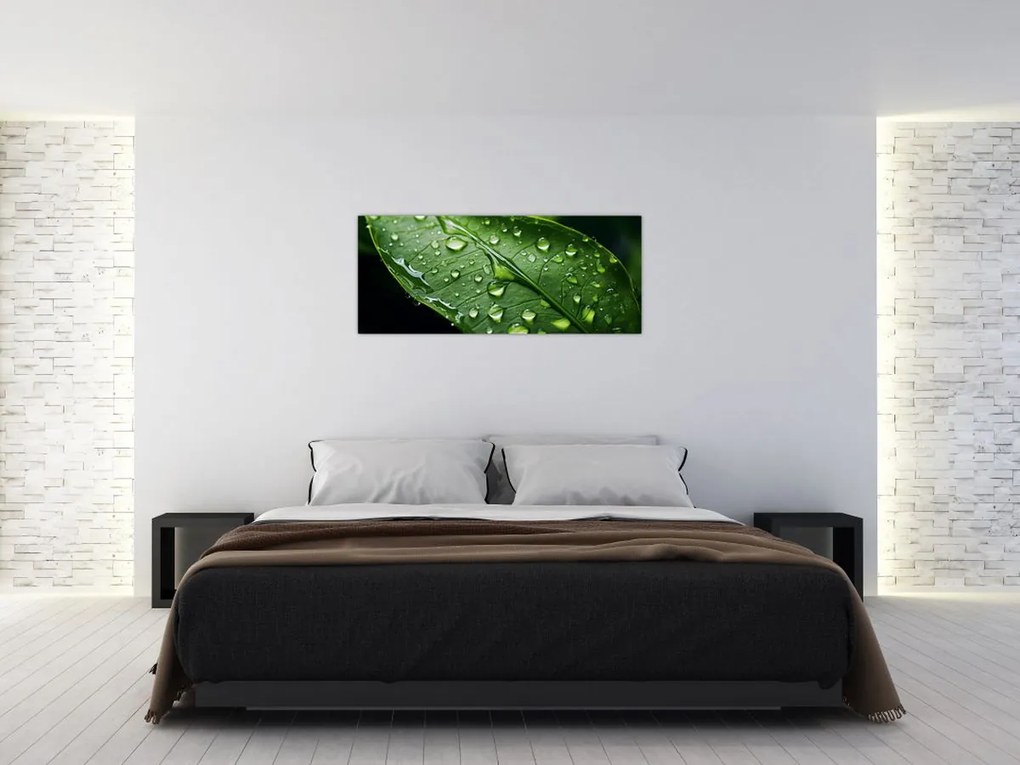Tablou - Frunză după ploaie (120x50 cm)