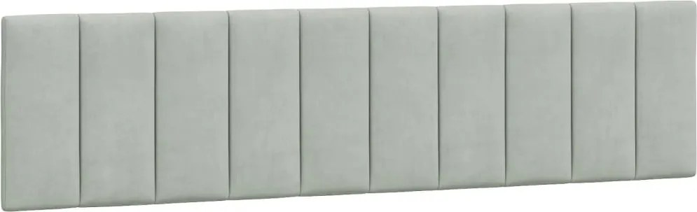 vidaXL Pernă tăblie de pat, Hanko, gri deschis, 200 cm, catifea