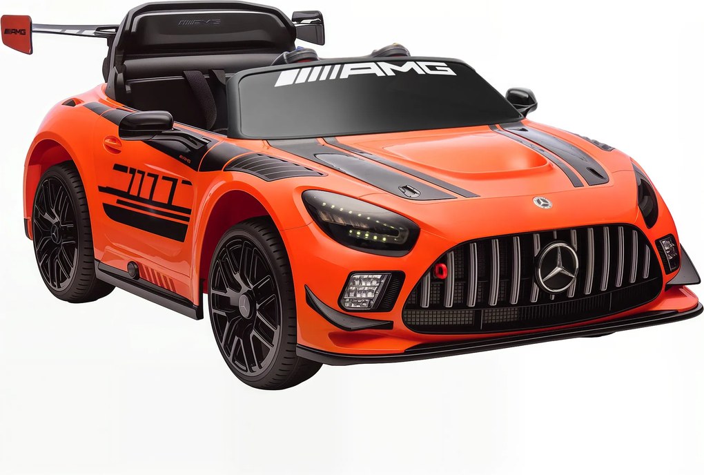 AIYAPLAY Mașină Electrică Copii 3-8 Ani Mercedes-AMG 12V cu Telecomandă, Lumini LED, Roți de Transport, Portocaliu | Aosom Romania