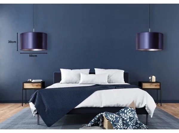 Duolla - Lustră pe cablu CANNES 1xE27/15W/230V d. 50 cm albastră/argintie