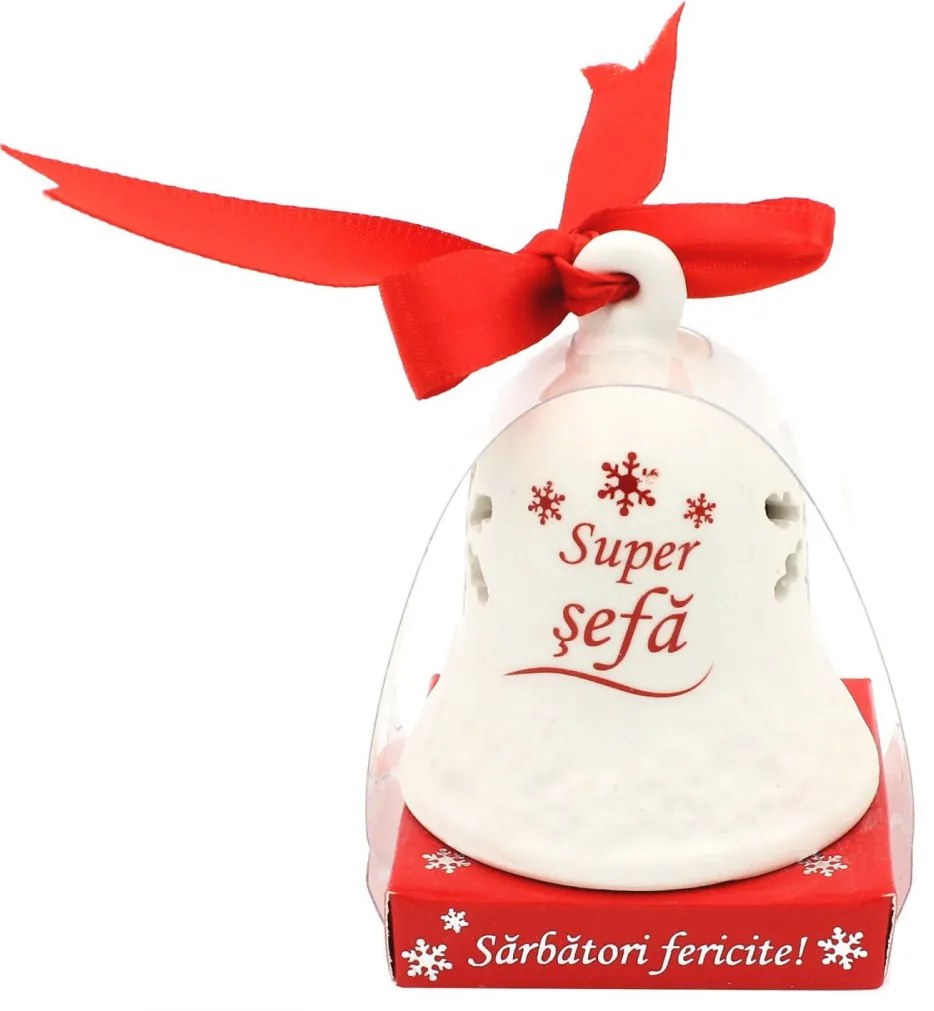 Clopoțel decorativ din ceramică - „Super șefă"