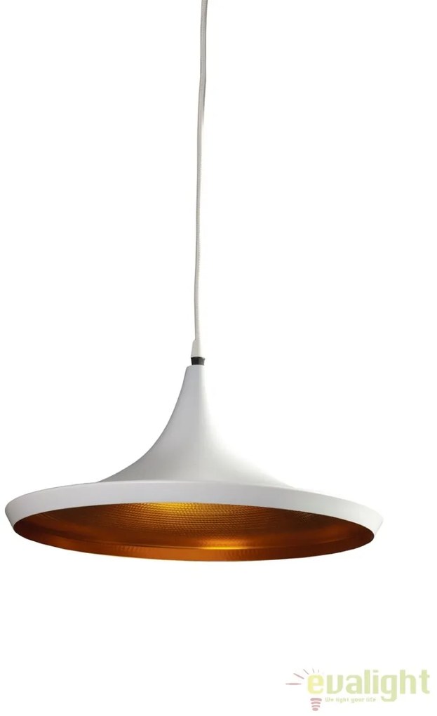 Lustra / Pendul metal design retro CHINK alb/auriu