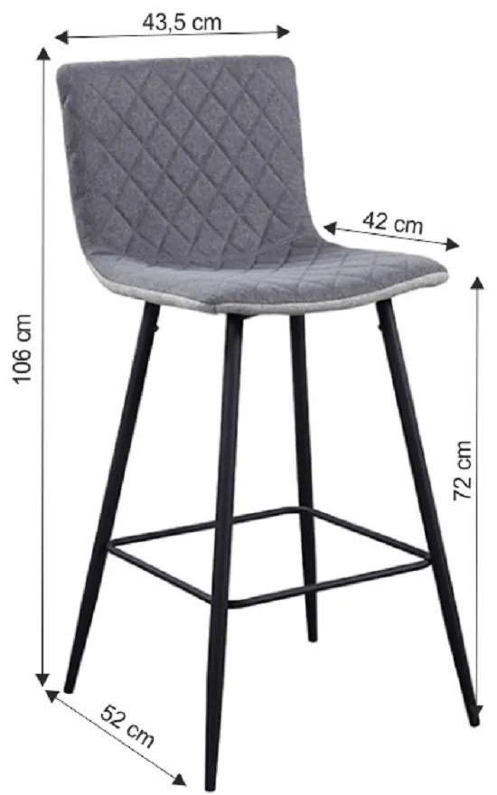 Scaun tip bar Torguna (gri). 1015777
