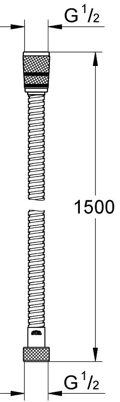 Furtun dus Grohe Rotaflex Metal Longlife 150 cm, crom