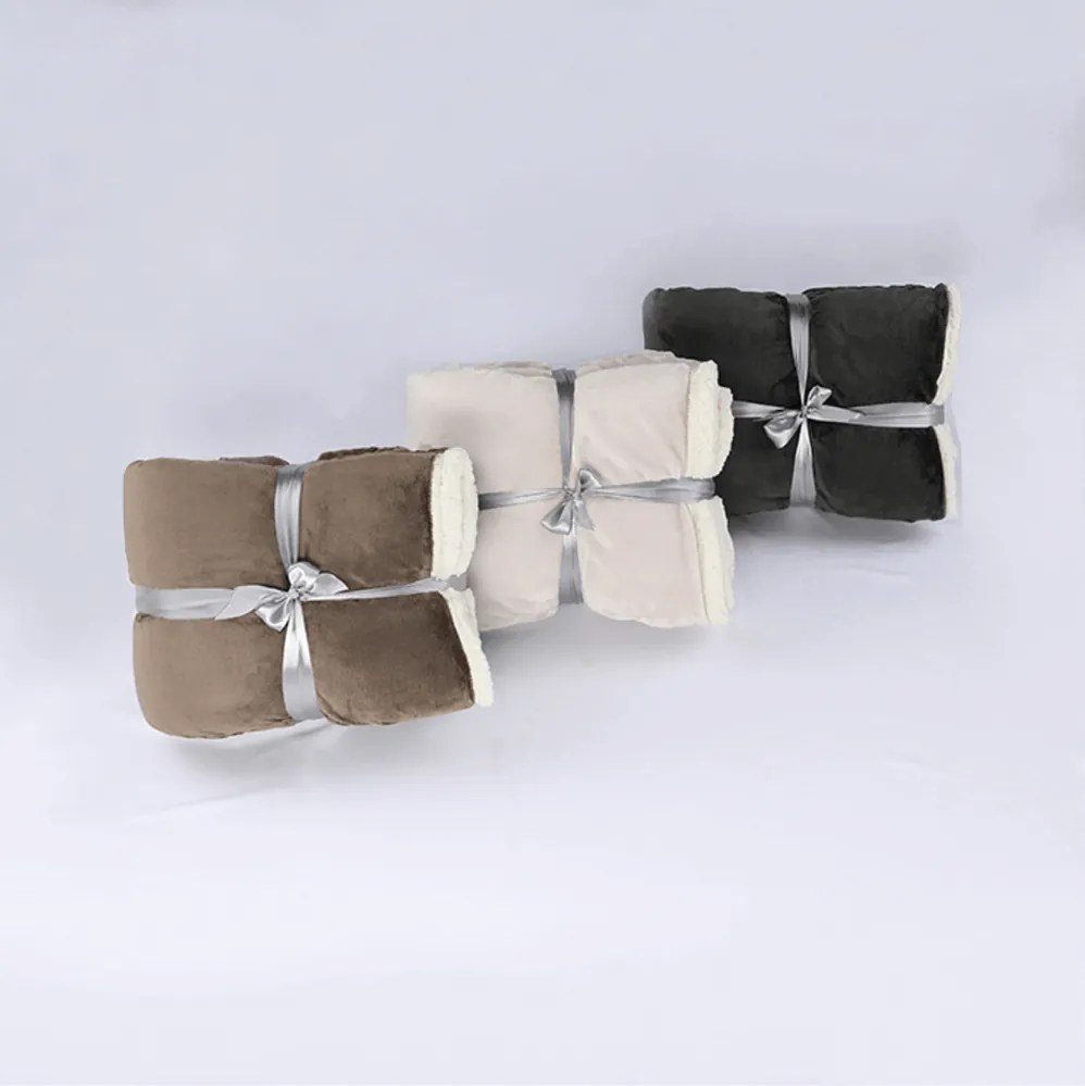 Pătură cu două feţe, alb, 205x220, ANKEA TYP 2