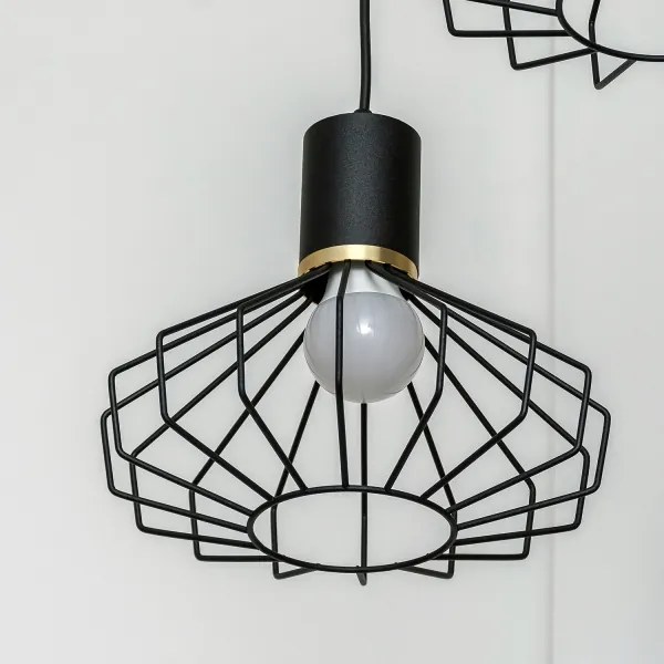 Pendul pe cablu SOLANO 3xE27/15W/230V negru/auriu