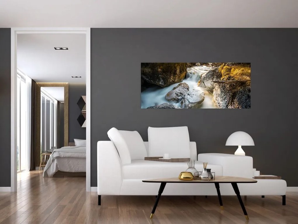 Tablou - Râul din pădure (120x50 cm)