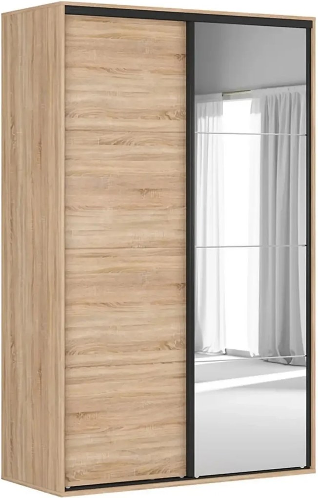 Dulap FLEX, stejar sonoma, PAL, cu 2 usi, 150x66x240 cm