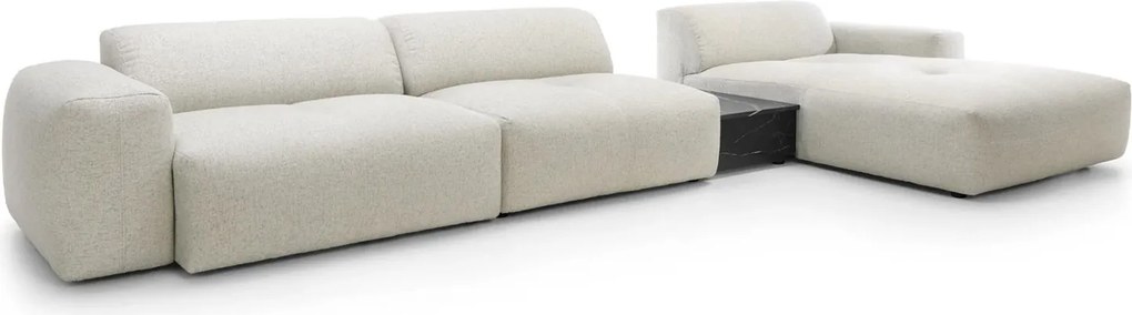 Colțar lemn masiv Calm, 416 × 180 × 65 cm - Stânga