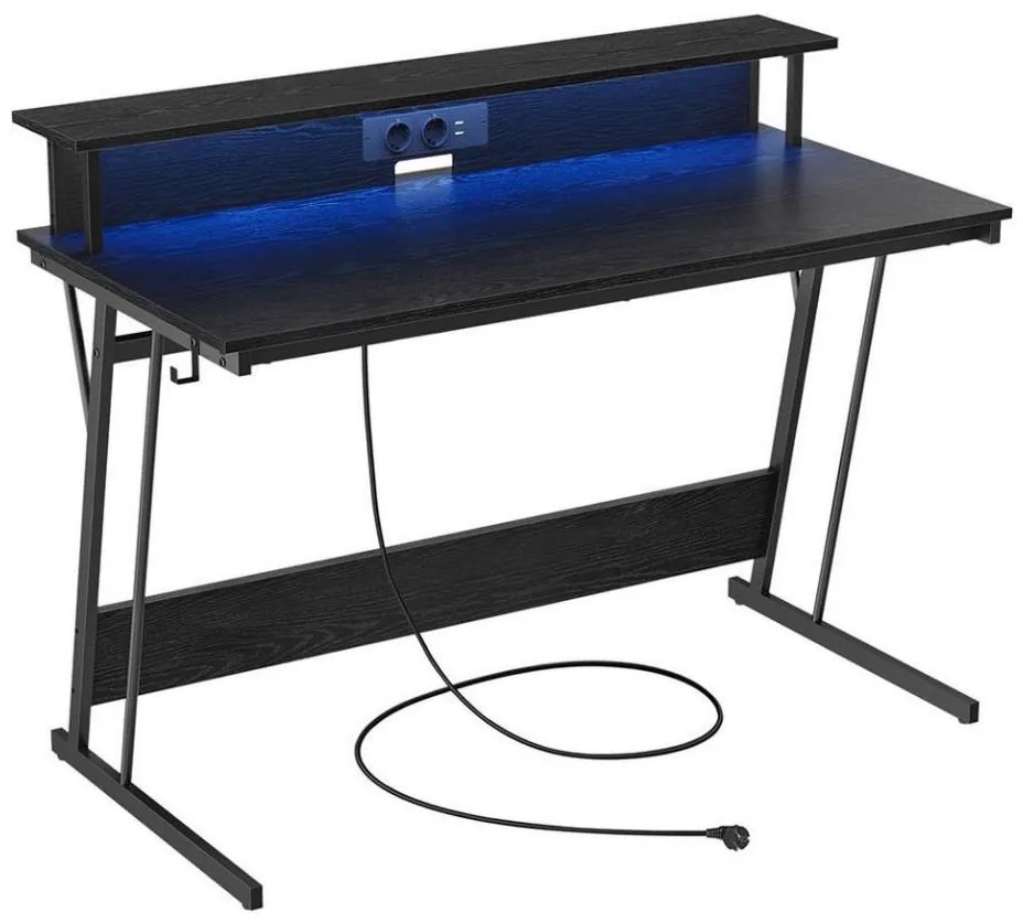 Birou SOLEA-X cu iluminare ambientală, negru