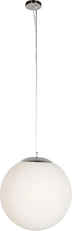 Lampă suspendată inteligentă scandinavă argintie cu sticlă opal 50cm incl. WiFi A60 - Ball 50