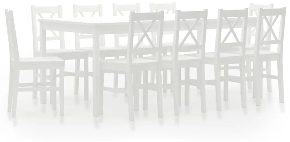 283393 vidaXL Set de mobilier de bucătărie, 11 piese, alb, lemn de pin