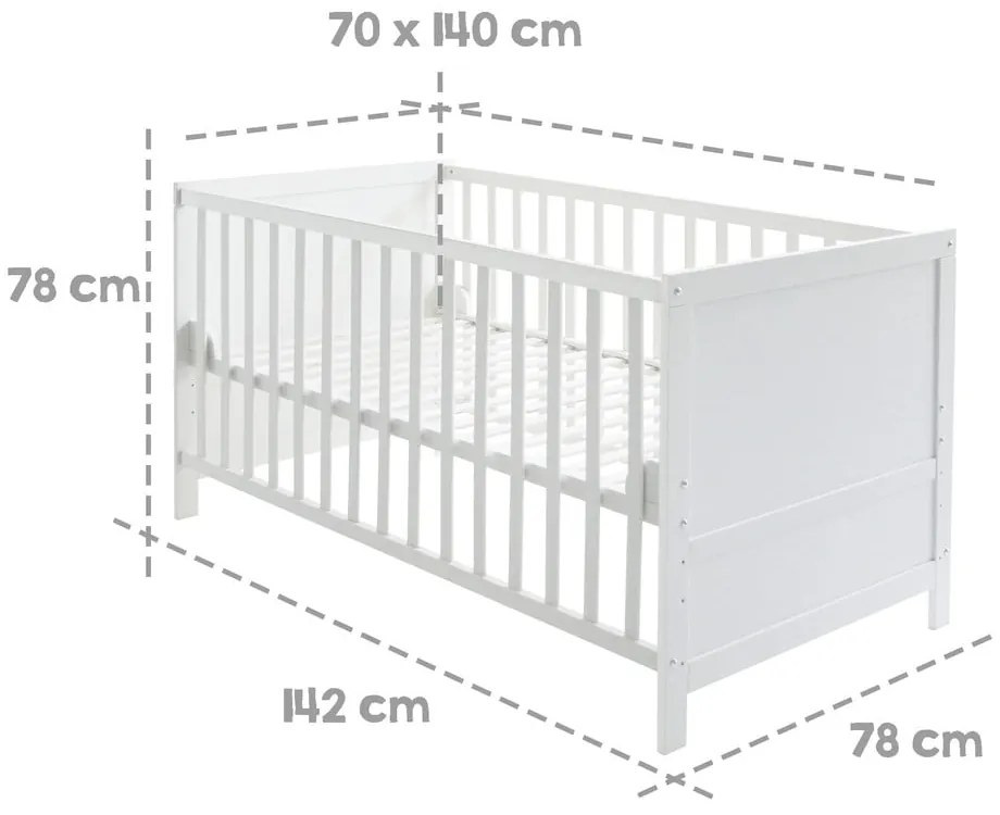 Pătuț alb 70x140 cm – Roba