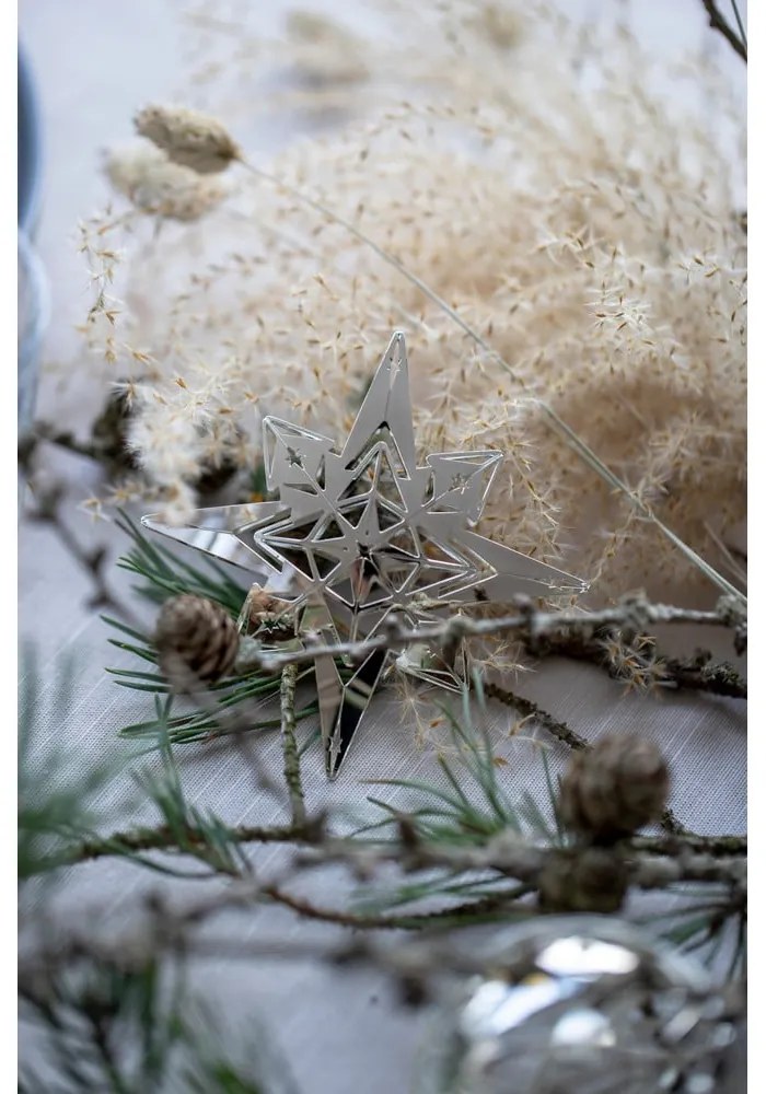 Decorațiune de Crăciun suspendată argintie Kähler Design Christmas Angel