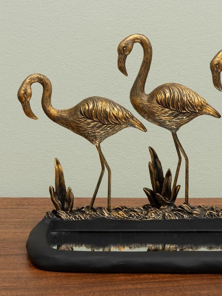 Decoratiune de masa, din rasina, Flamingo