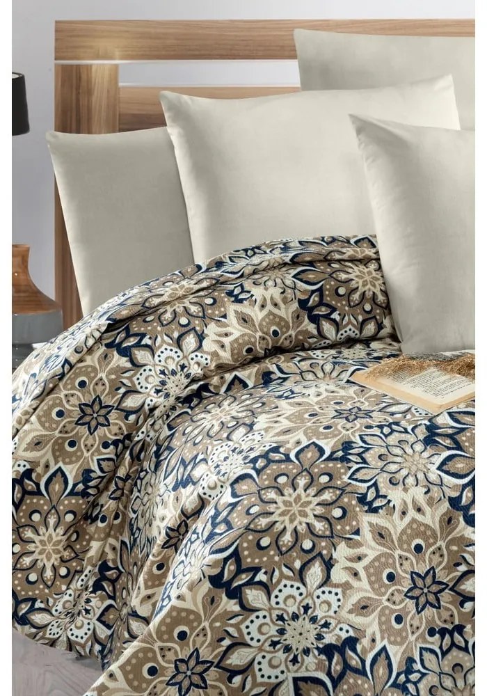 Cuvertură maro din bumbac 200x230 cm Pique – Mila Home