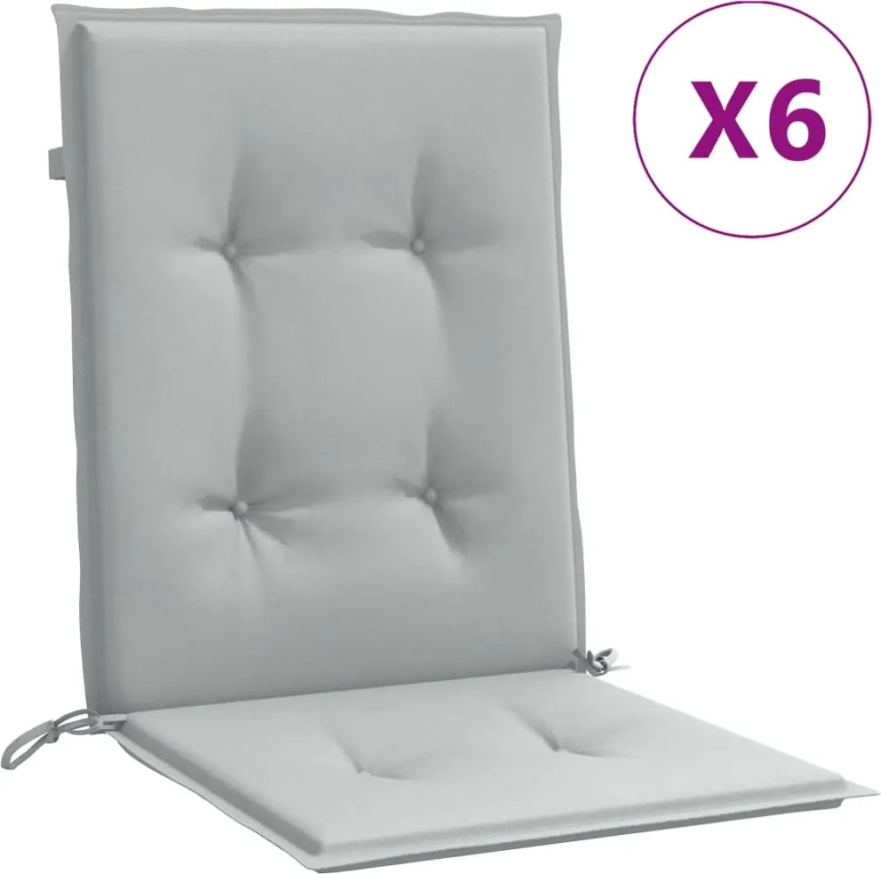 vidaXL Perne scaun cu spătar scund 6 buc. melanj gri 100x50x4cm textil