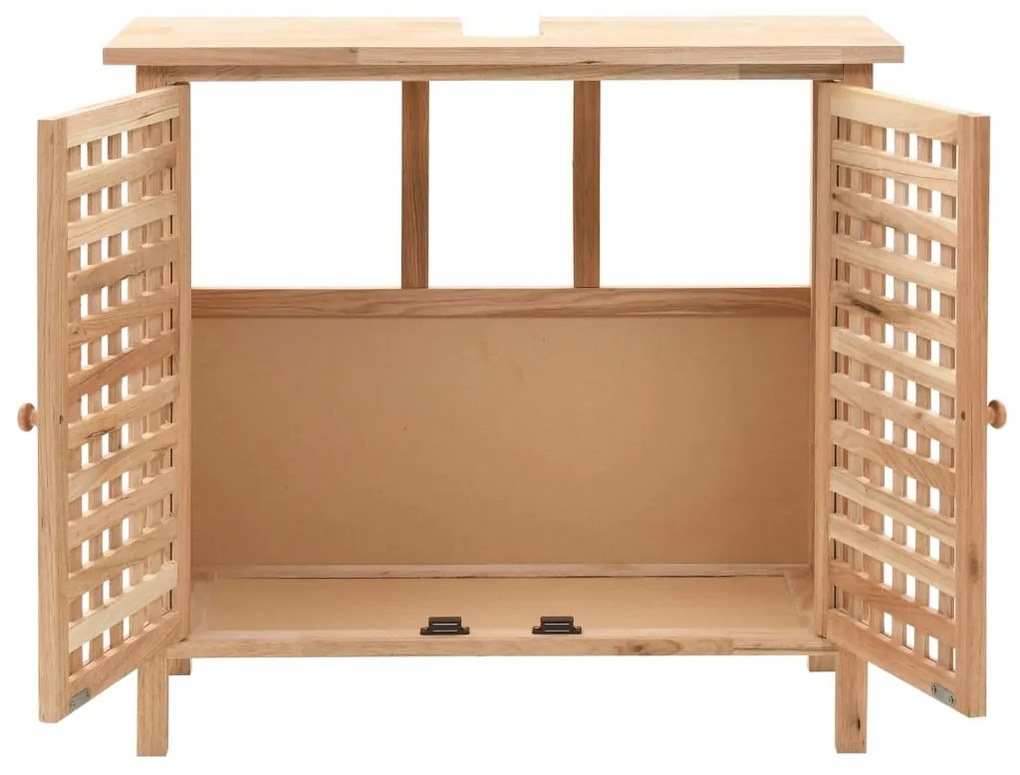 247097 vidaXL Dulap de chiuvetă, lemn masiv de nuc, 66 x 29 x 61 cm