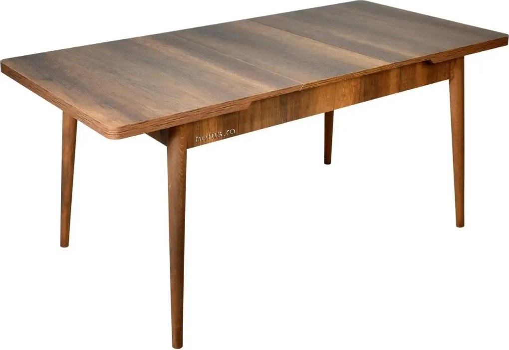 Set masa extensibila cu 6 scaune tapitate Homs cargold 250-30050 nuc-VERDE,170 x 80 cm