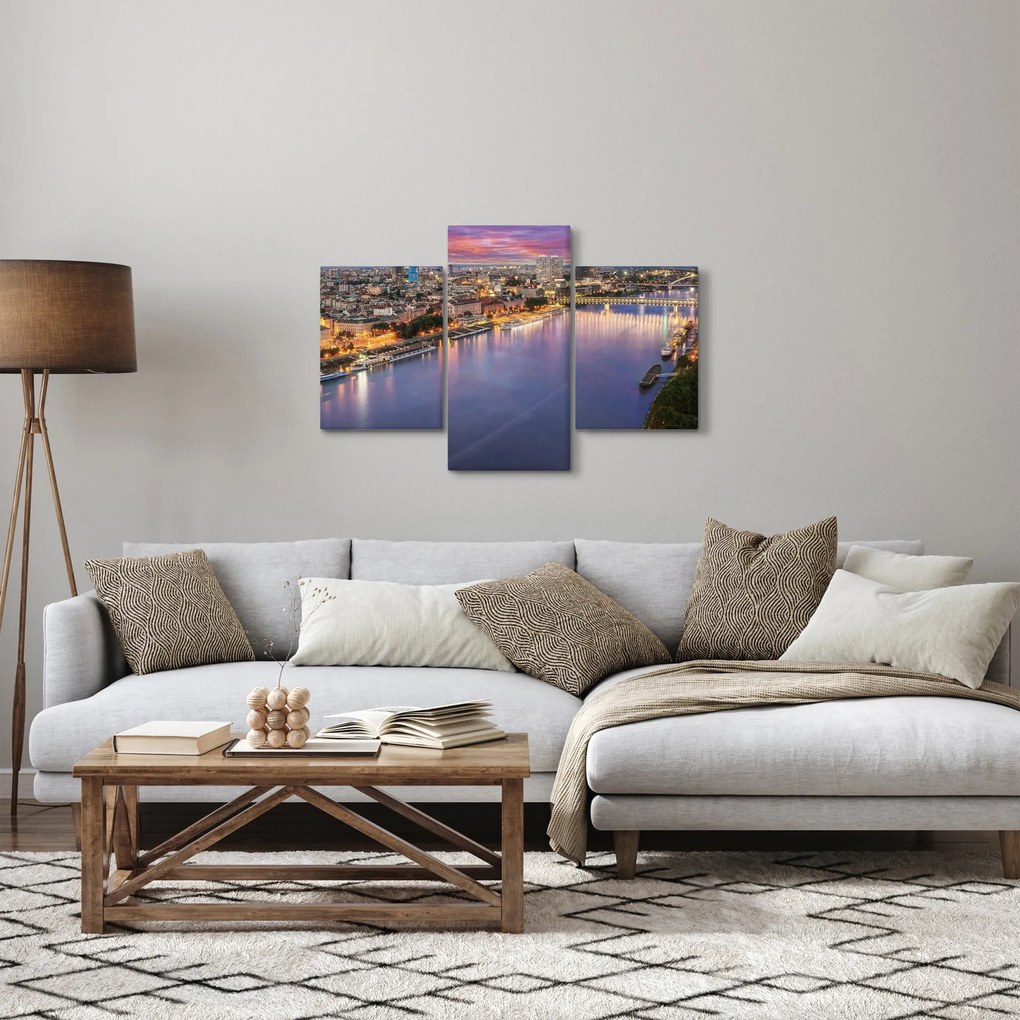 Tablou cu orașul Bratislava cu râu (90x60 cm)