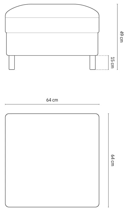 Taburet Eden stofa Puente L64 cm