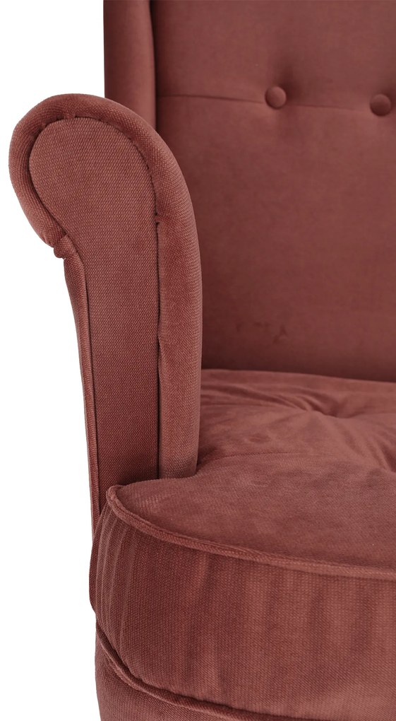 Fotoliu tesatura Culoare roz vintage/nuc, RUFINO NEW