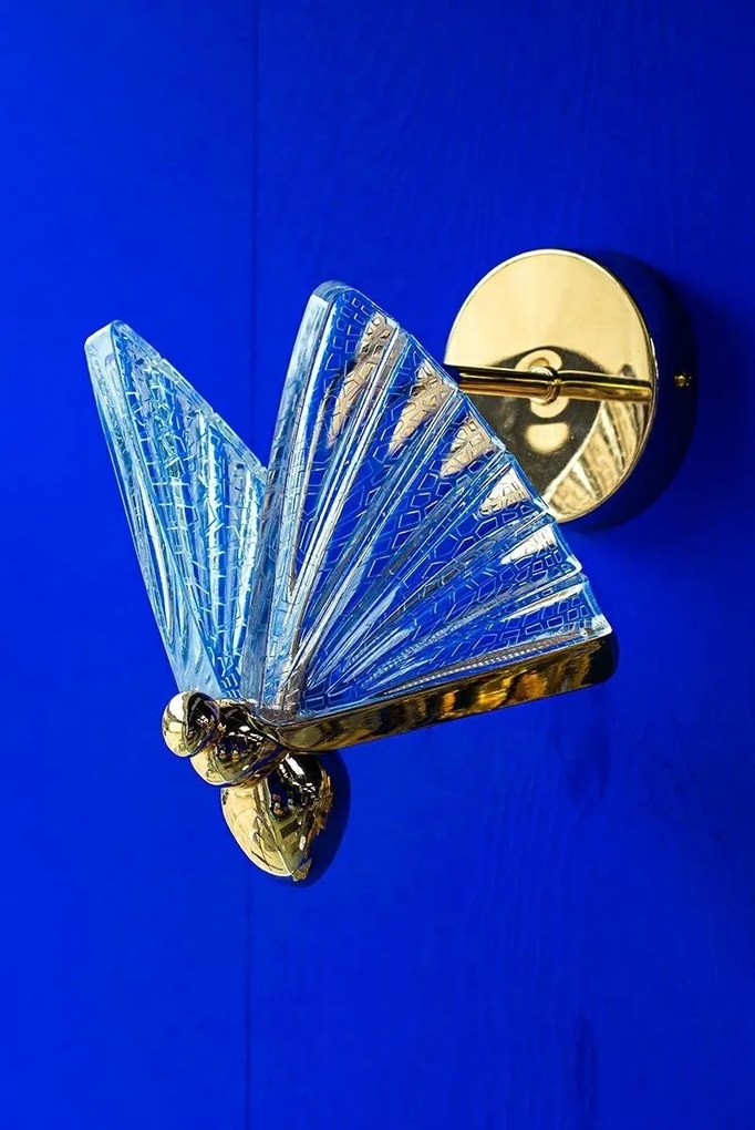 Aplica de perete LED design modern Fluture M auriu