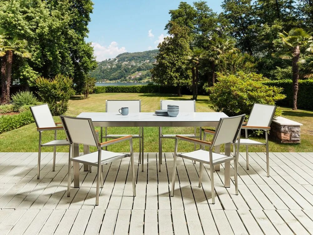 Set mobilier de grădină Cleopatra (Alb s mramorovým efektom). 1078488