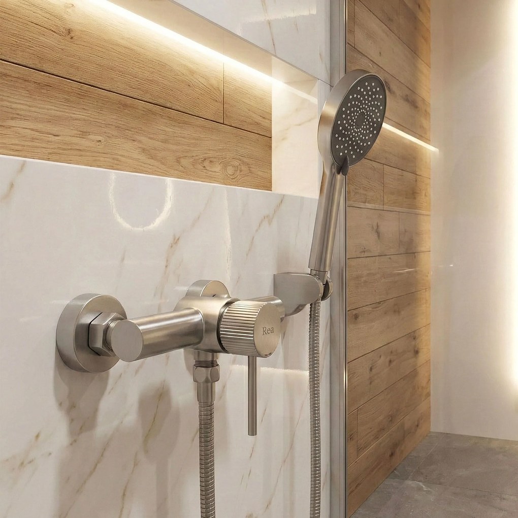 Baterie de duș REA Lungo Stripe BRUSH NICKEL