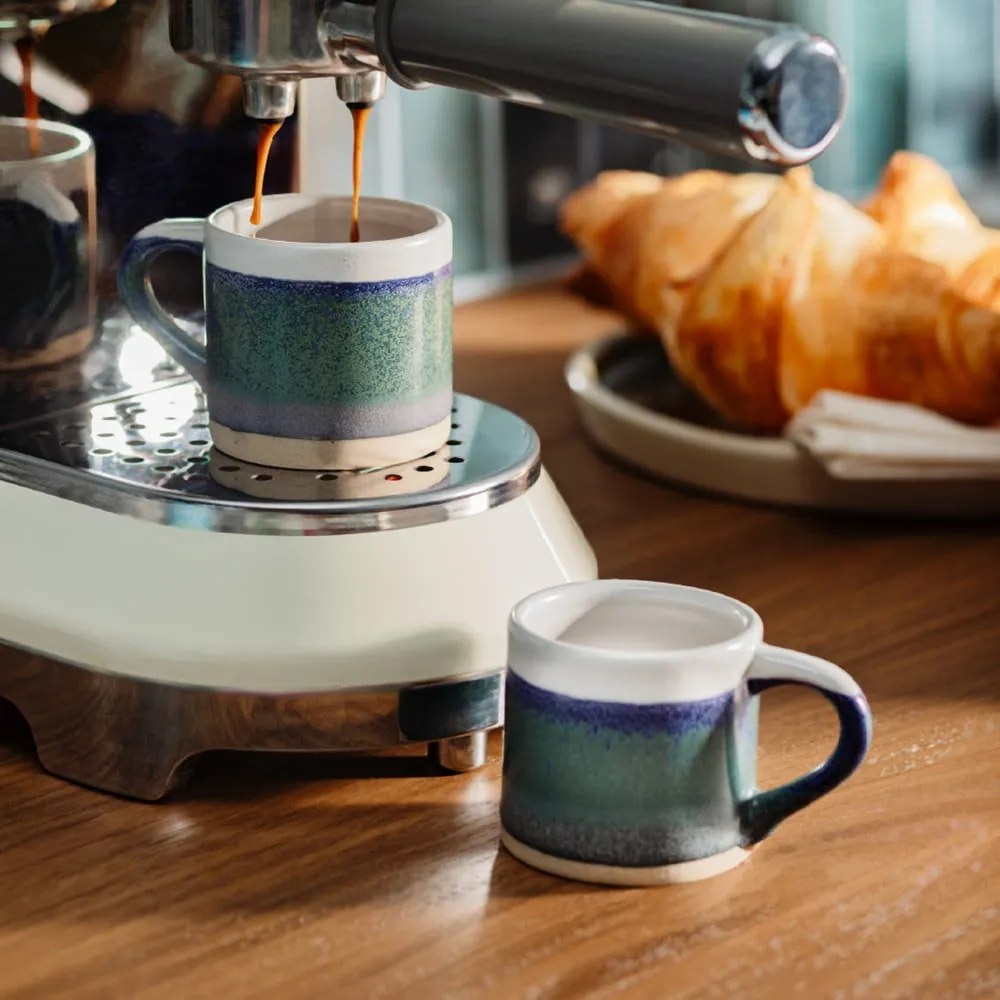 Căni albastru-închis 2 buc. pentru espresso din gresie 80 ml Marlow – Sass &amp; Belle