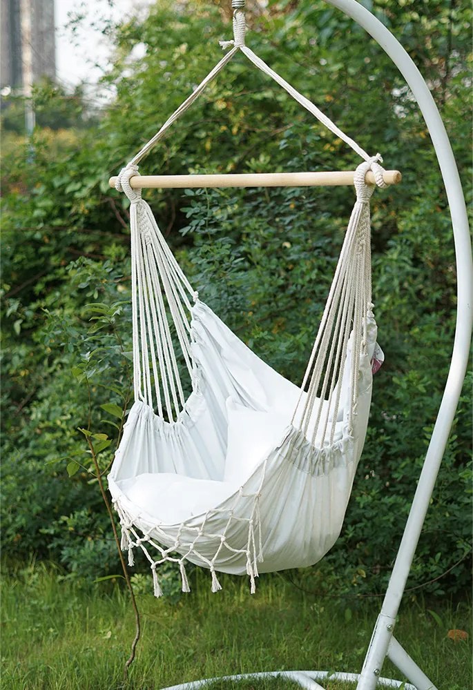 Fotoliu balansoar suspendabil, crem, OFRAME