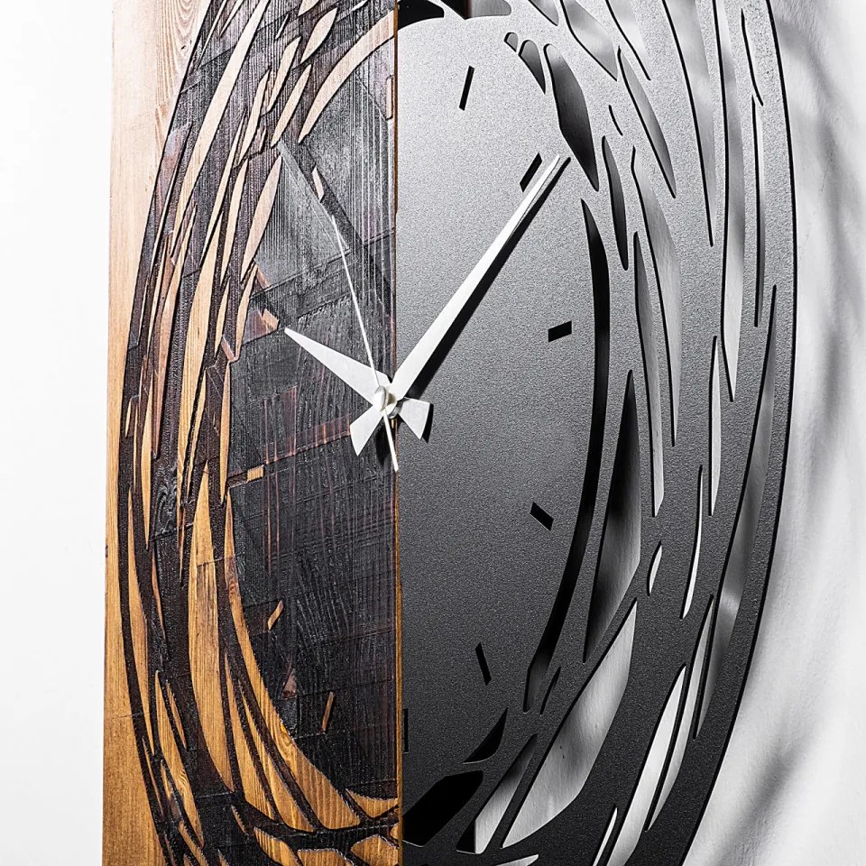 Ceas Decorativ de Perete Wooden Clock 39, Lemn / Metal