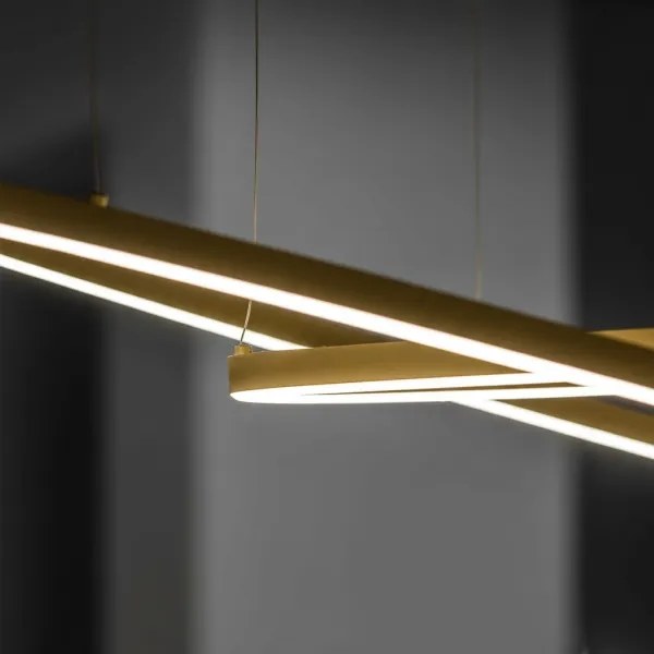 Ideal Lux - Lustru LED suspendat pe cablu ORACLE SLIM LED/53W/230V 3000K Ø 90 cm auriu