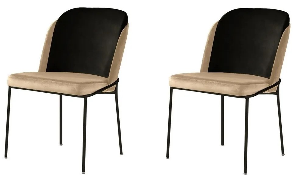Set de scaune de sufragerie Dore Beige and Black,2 buc.