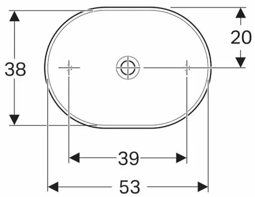 Lavoar pe blat Geberit Variform eliptic fara preaplin 55x40 cm